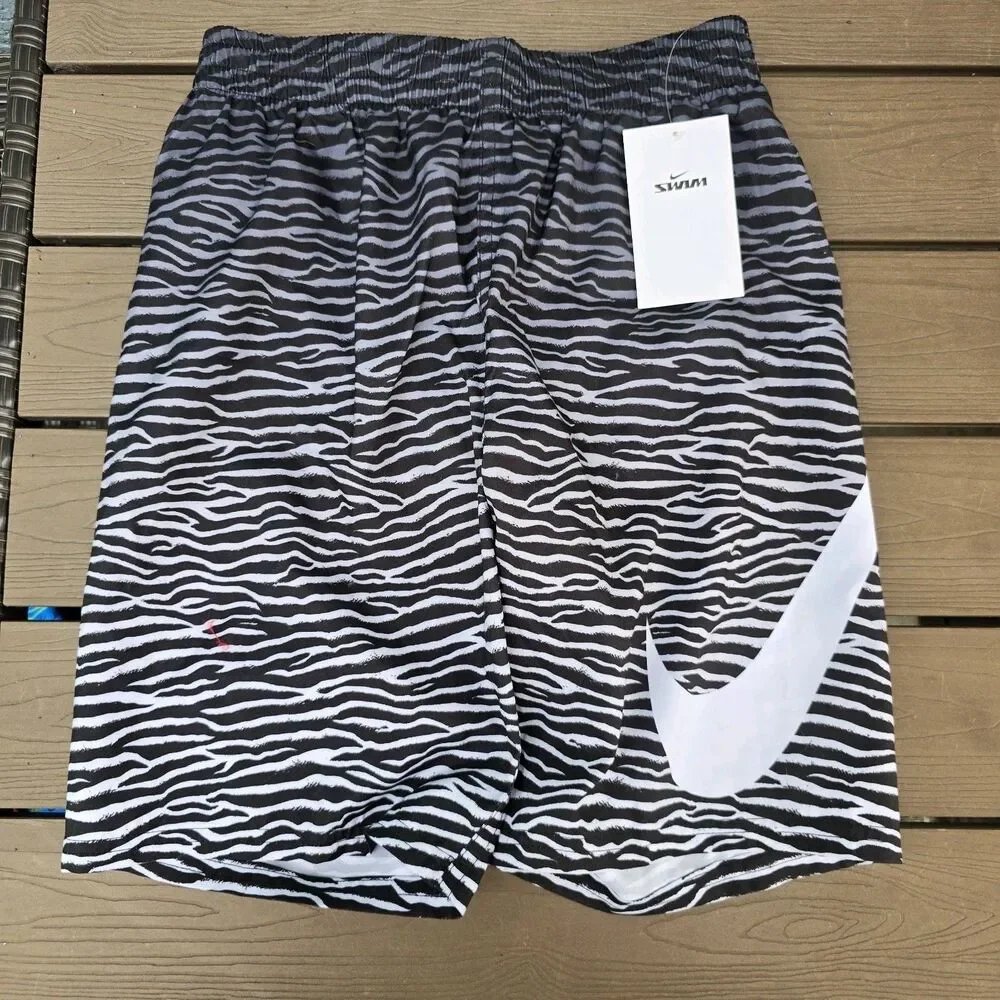 NIKE Youth Boy's Ombre Zebra Mesh Swim Shorts Trunks Size L New